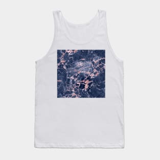 Pink and Navy Blue Colors Marble Tank Top